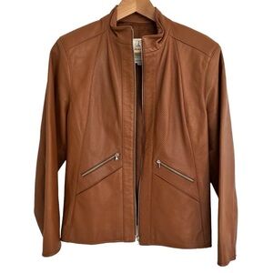 Livar by Livianna Cognac Made in Italy Leather
Zip Jacket size 48 (US 10-12)